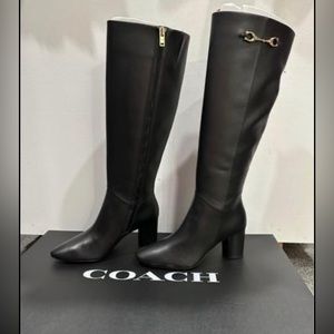 Black leather Coach boots - size 5.5 - never worn